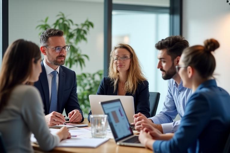 Team di consulenti HR in una riunione strategica